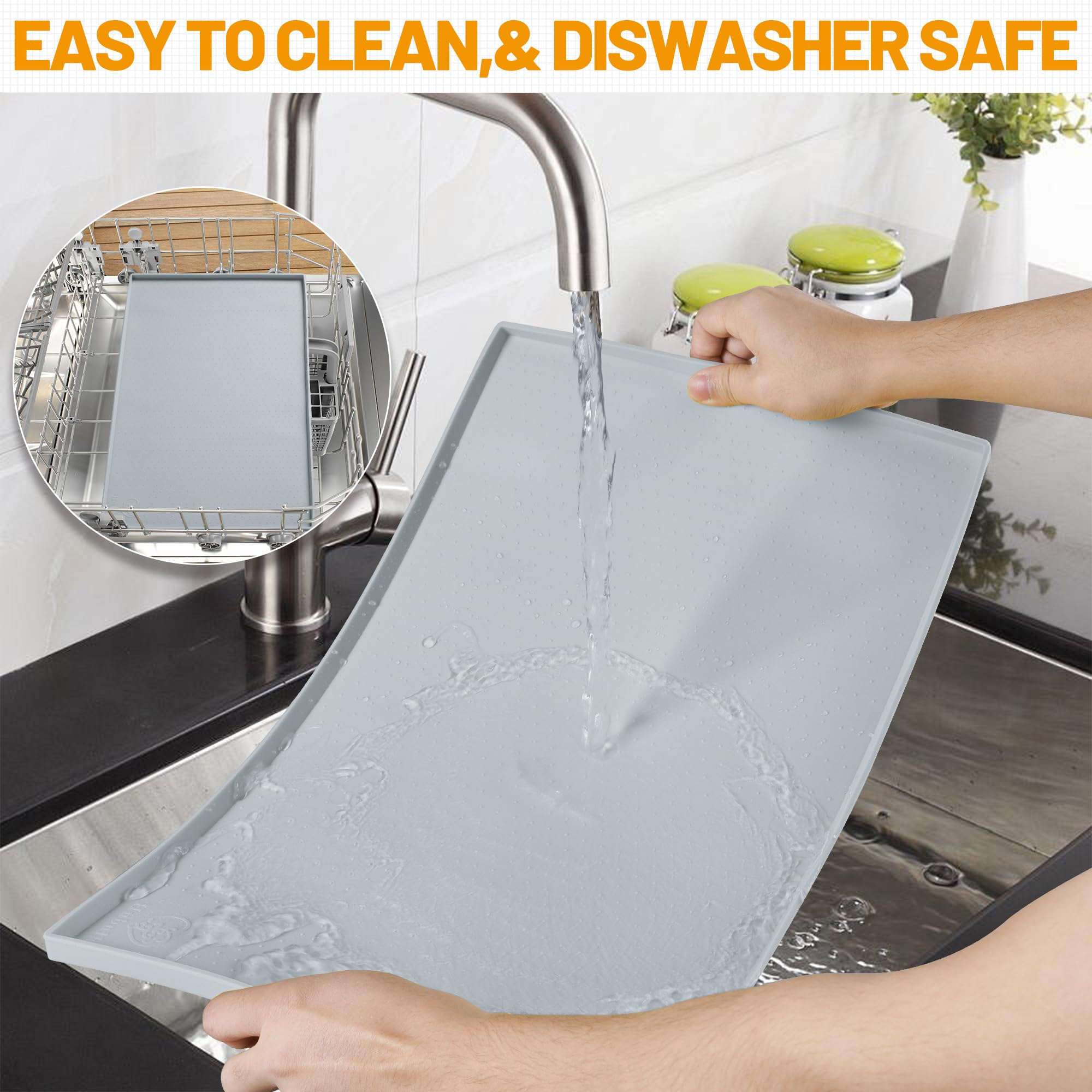 Hubulk Hubulk Dog Feeding Mat Waterproof Silicone Placemat with High Raised Edge and Nonslip Design for Mess-Free Pet Feeding 19x12 Inches - View 7 of 7