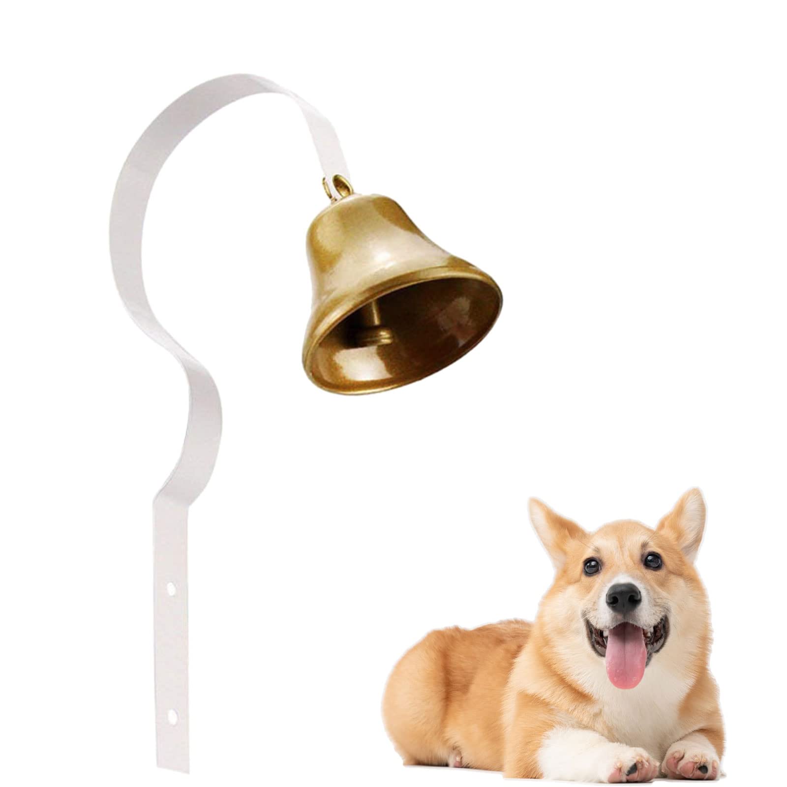 GoldTiger GoldTiger Dog Doorbell Fixed Metal for Potty Training Wall Mounted Manual Assemble White Bell for Dogs to Ring to Go Outside