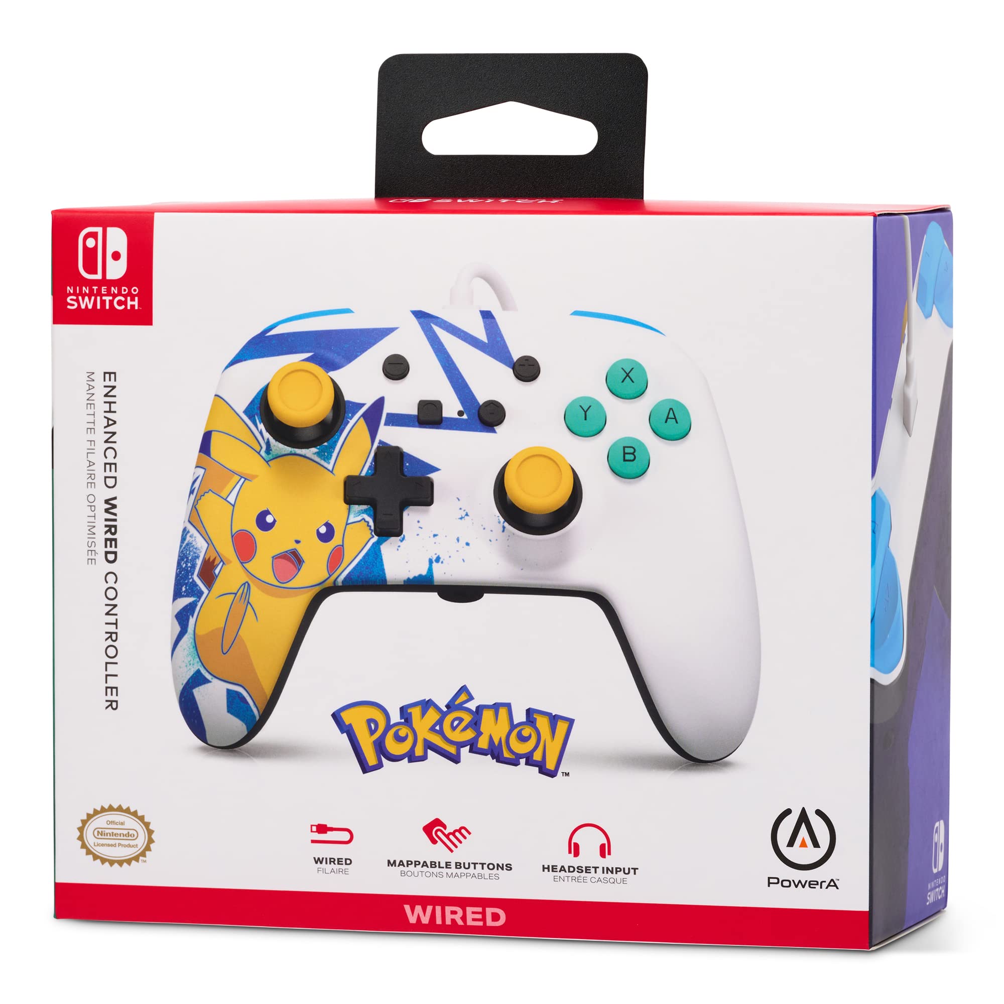 PowerA Enhanced Wired Controller for Nintendo Switch Pikachu High Voltage Gaming Accessory - View 9 of 9