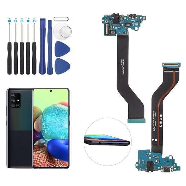YWLRONG USB Charging Port Replacement for Samsung Galaxy A71 5G A716U - Dock Connector Flex Cable with Tools