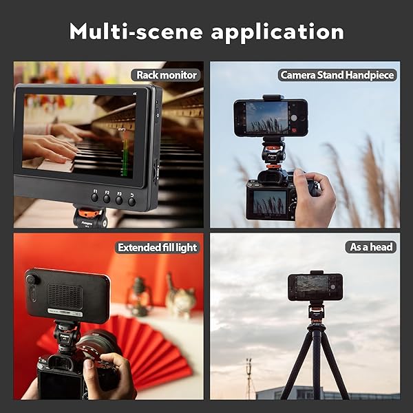 Fotopro Fotopro Field Monitor Mount with Cold Shoe Support Camera Monitor Mount Holder Tilt 180 Degree and Swivel 360 Degree for 5/7 inch Grey - View 6 of 6