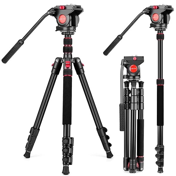 Victiv Tripod Camera Tripod, 72" Video Tripod with Fluid Head, Aluminum Heavy Duty Tripod with Carry Bag, Professional Camera Tripods & Monopods, Compatible with Video Camera, DSLR, Camcorder - View 2 of 11