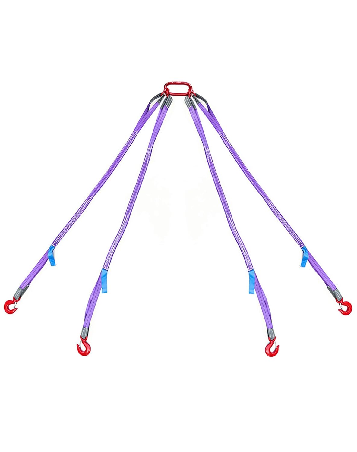 QWORK QWORK 5Ft Chain Sling 3T Capacity 6600lbs G80 Alloy Steel with 4 Legs Grab Hook for Safe Towing and Cargo Handling - View 8 of 9