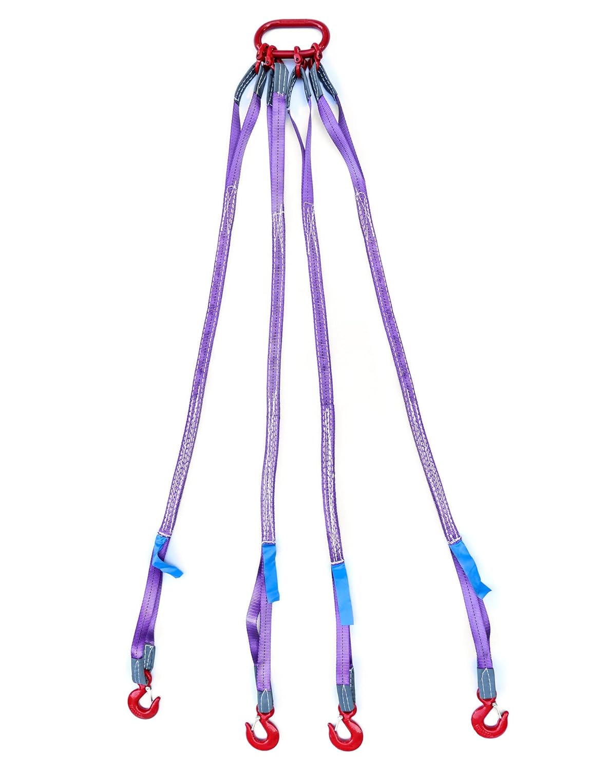 QWORK QWORK 5Ft Chain Sling 3T Capacity 6600lbs G80 Alloy Steel with 4 Legs Grab Hook for Safe Towing and Cargo Handling