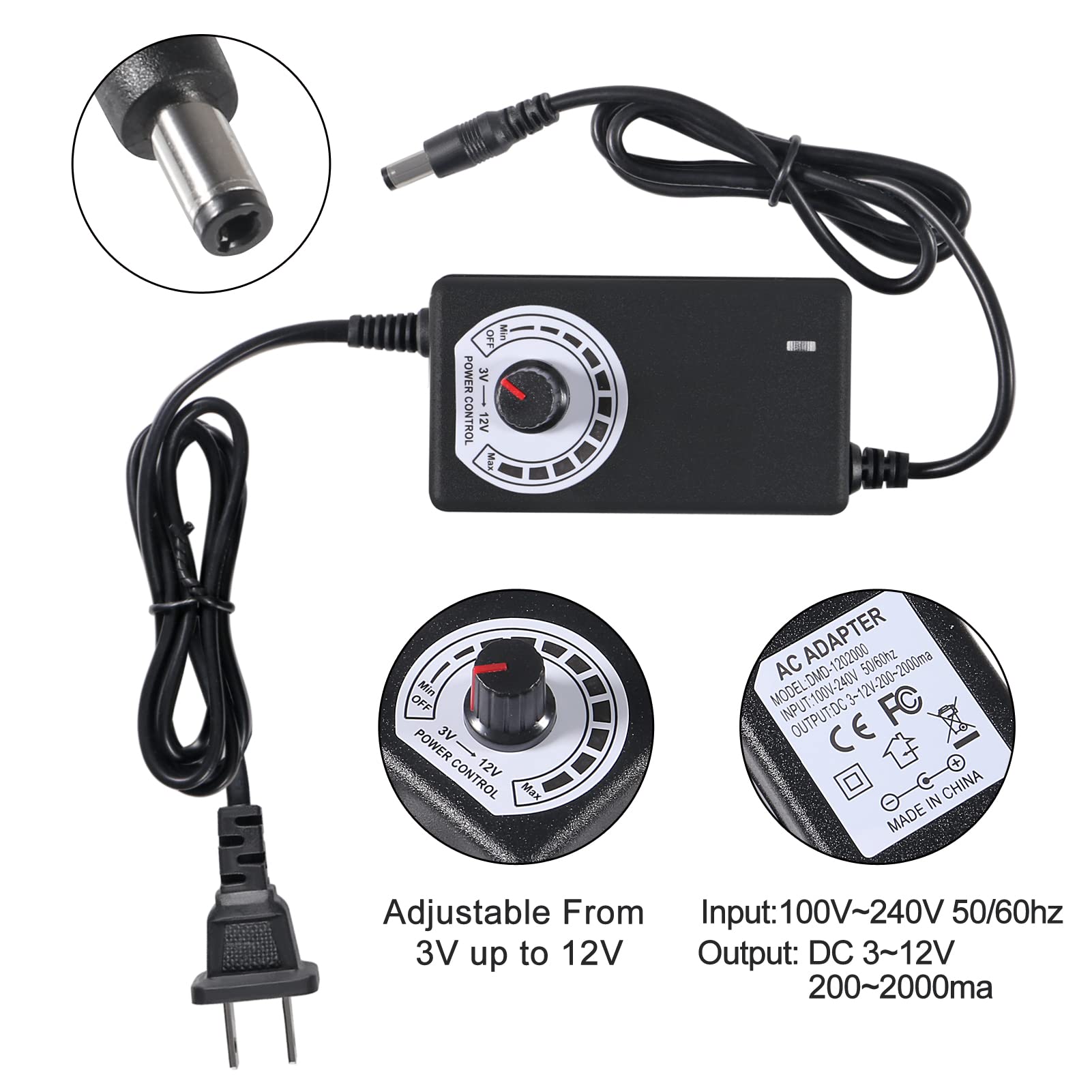 ACEIRMC 2pcs 120x25mm AC Powered Blower Cooling Fan Dual-Ball Bearings with Speed Controller for Receiver DVR PlayStation Xbox Compatible - View 4 of 7