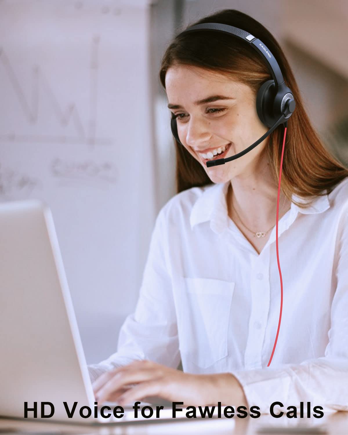 JIAMQISHI USB Headset with Microphone for PC On Ear Laptop Headphones Noise Cancelling Mic for Home Office Online Class Zoom Black - View 6 of 6