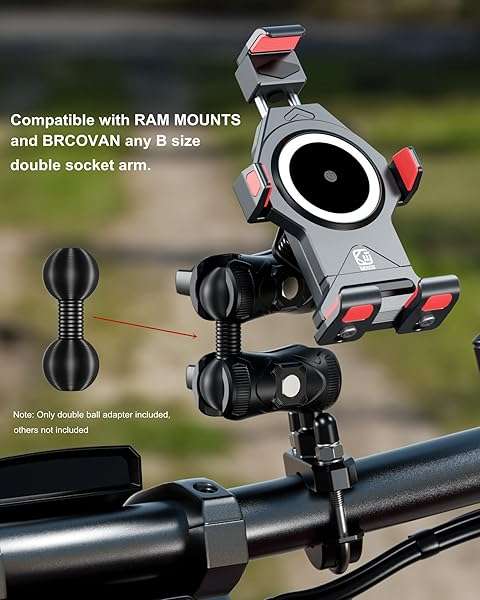 BRCOVAN Buy BRCOVAN 1'' Ball to 1'' Ball Adapter for RAM Mounts - Aluminum Alloy, B Size Double Socket Arm - View 6 of 7