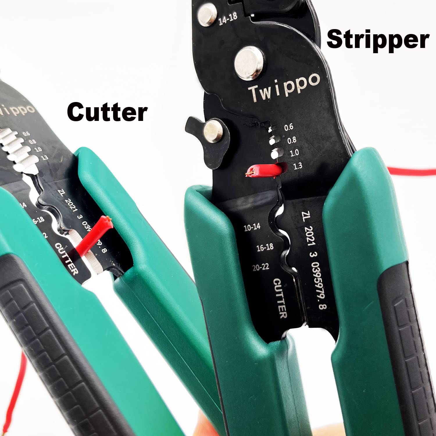 Twippo Twippo Crimping Tool Wire Crimper with Stripper Cutter for Open Barrel Terminals and Heat Shrink Connectors 26-10 AWG 22-16 AWG - View 3 of 6