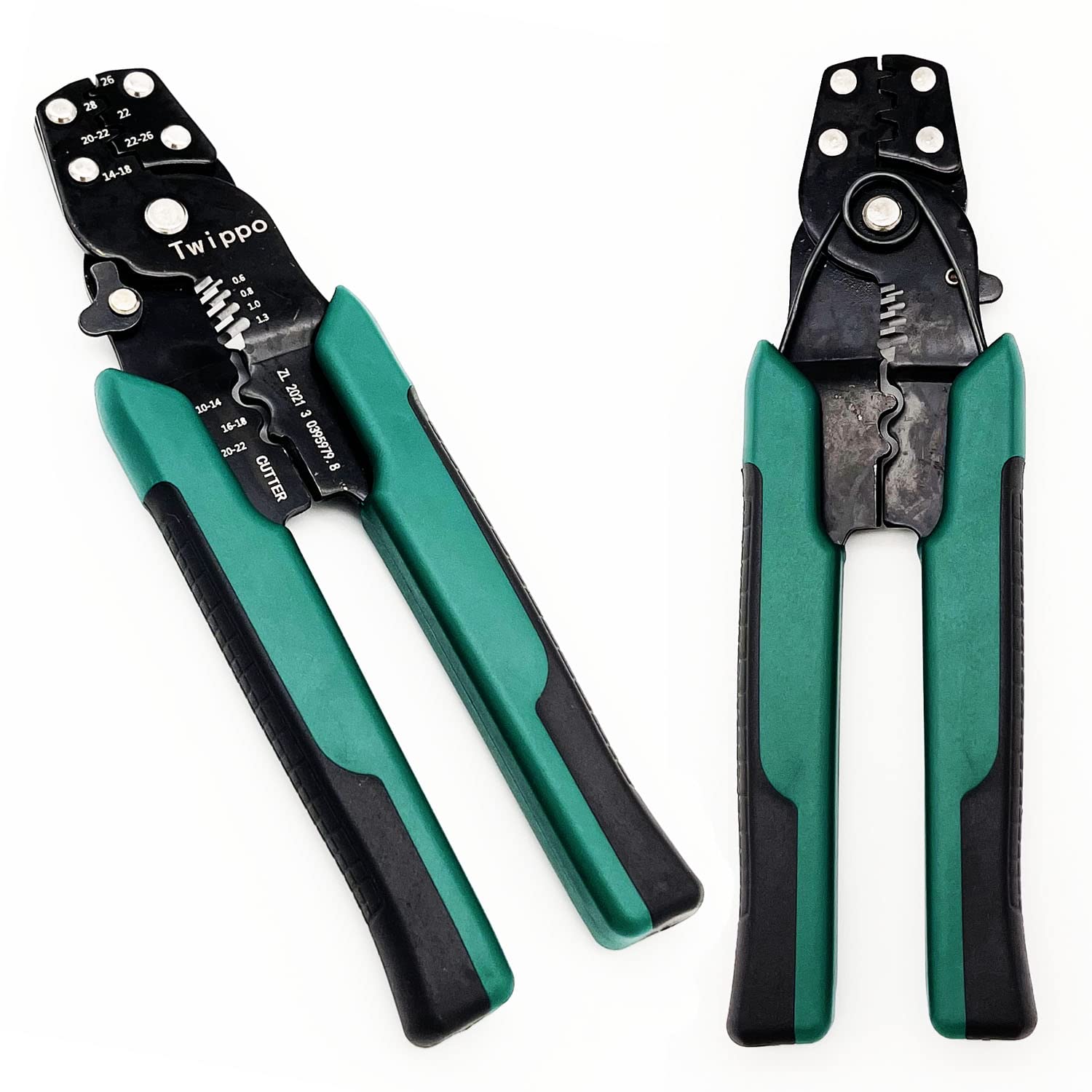 Twippo Twippo Crimping Tool Wire Crimper with Stripper Cutter for Open Barrel Terminals and Heat Shrink Connectors 26-10 AWG 22-16 AWG - View 6 of 6