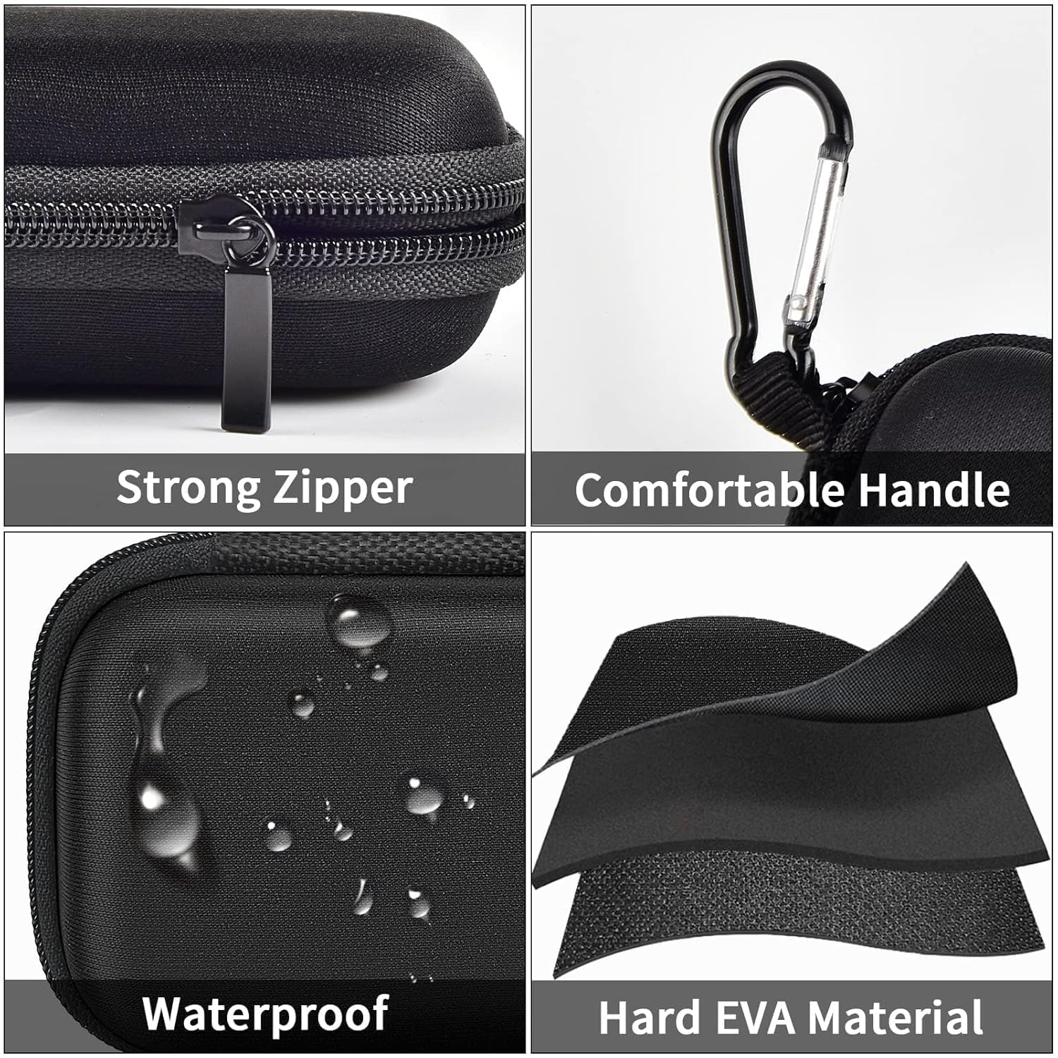 GWCASE Hard Case for SanDisk Extreme PRO 500GB 1TB 2TB 4TB Portable SSD and Crucial X8 Solid State Drive Travel Holder Black - View 3 of 9