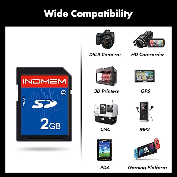 Sinobright INDMEM 5 Pack 2GB Class 4 SD Cards High Speed Flash Memory for Cameras and Devices - View 7 of 9
