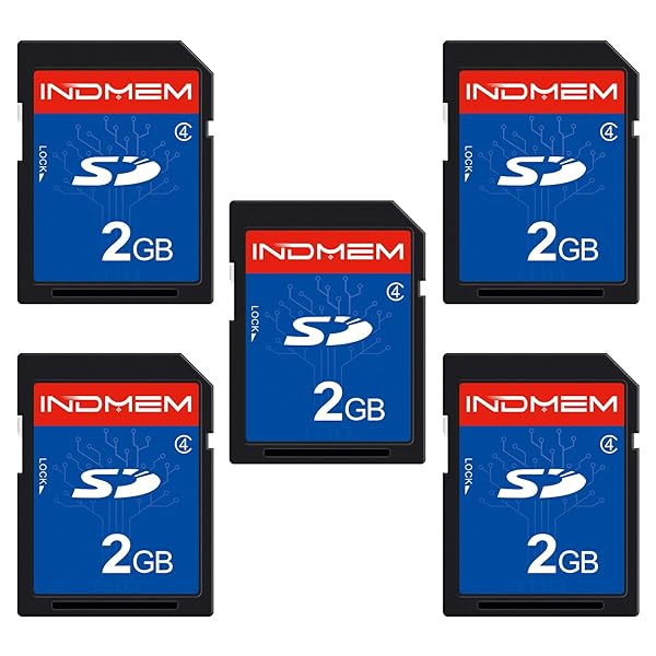 Sinobright INDMEM 5 Pack 2GB Class 4 SD Cards High Speed Flash Memory for Cameras and Devices