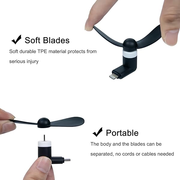 MIUOLV MIUOLV iPhone Fan 3-Pack: Portable Mini Fans for iPhone 14/13/12/11/X Series & iPad - Stay Cool Anywhere! - View 7 of 10