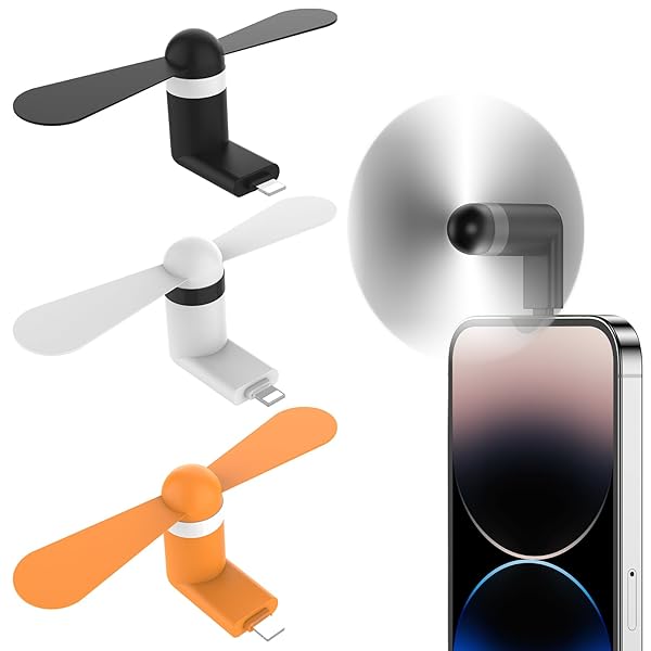 MIUOLV MIUOLV iPhone Fan 3-Pack: Portable Mini Fans for iPhone 14/13/12/11/X Series & iPad - Stay Cool Anywhere! - View 3 of 10