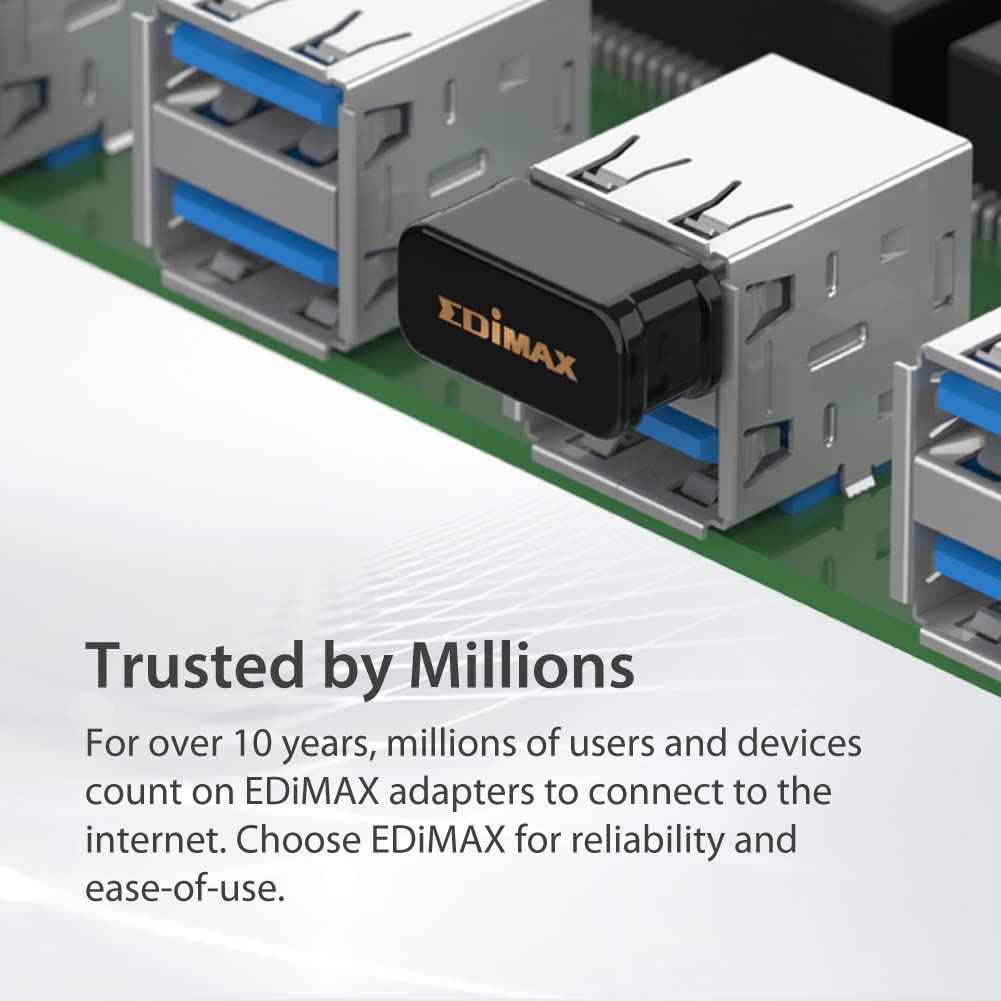 Edimax Edimax 2-in-1 Wi-Fi 4 and Bluetooth v4.2 Adapter N150 Fast Low Energy Combo USB Dongle for PC Windows 10 11 Linux EW-7611ULB V2 - View 6 of 6