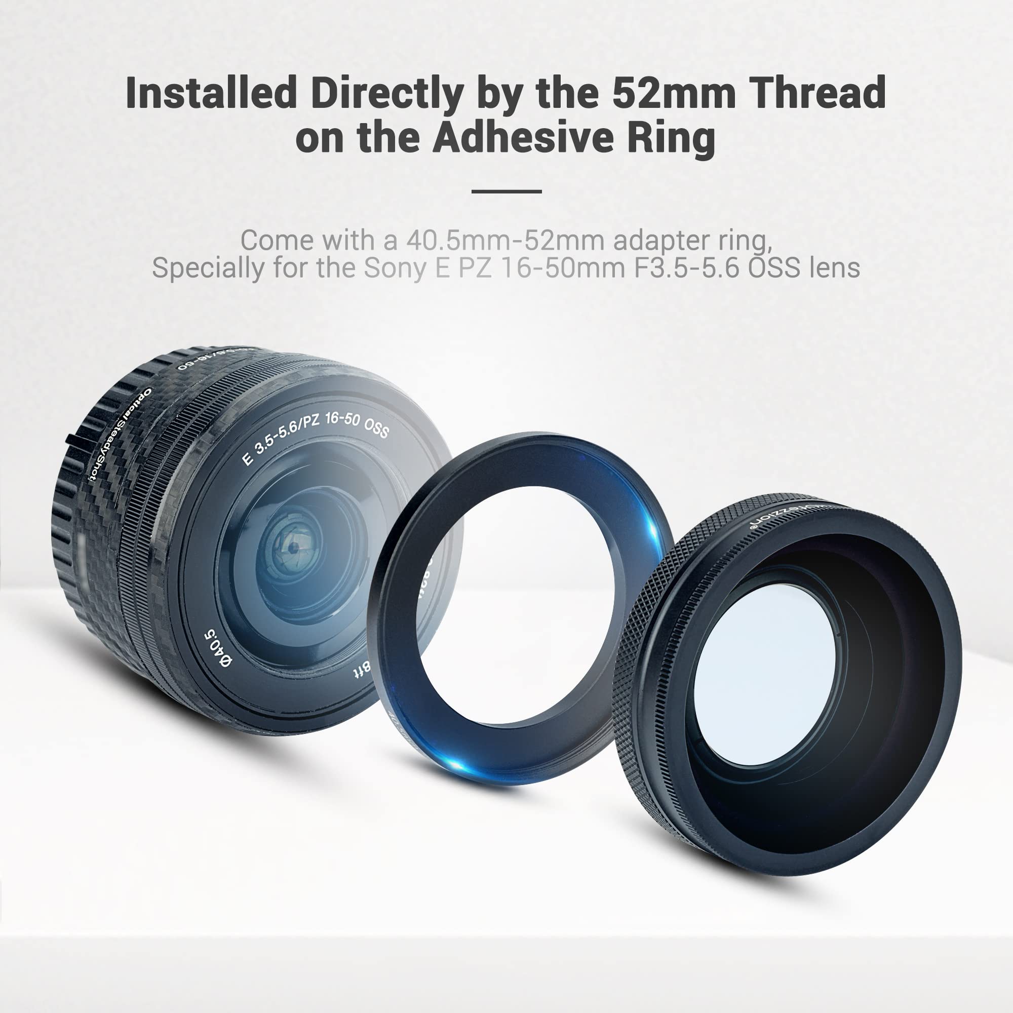 PROfezzion PROfezzion HD 18mm Wide Angle Lens with 10x Macro for Sony ZV-E10 ZV-1F A6400 A6300 A6100 A6000 Canon G7X Mark II III Camera - View 6 of 9