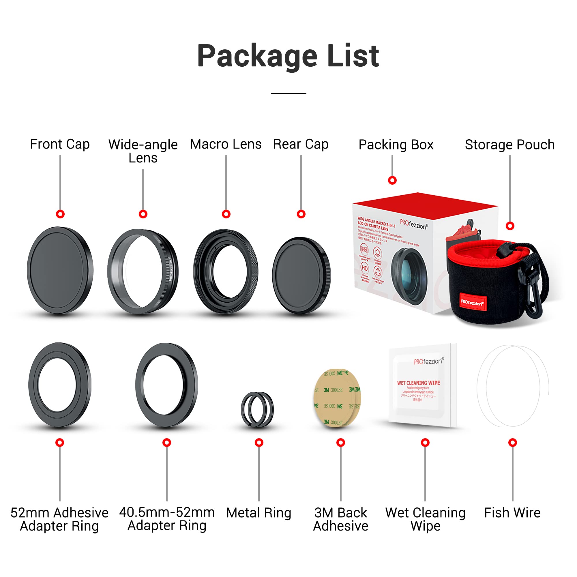 PROfezzion PROfezzion HD 18mm Wide Angle Lens with 10x Macro for Sony ZV-E10 ZV-1F A6400 A6300 A6100 A6000 Canon G7X Mark II III Camera - View 7 of 9