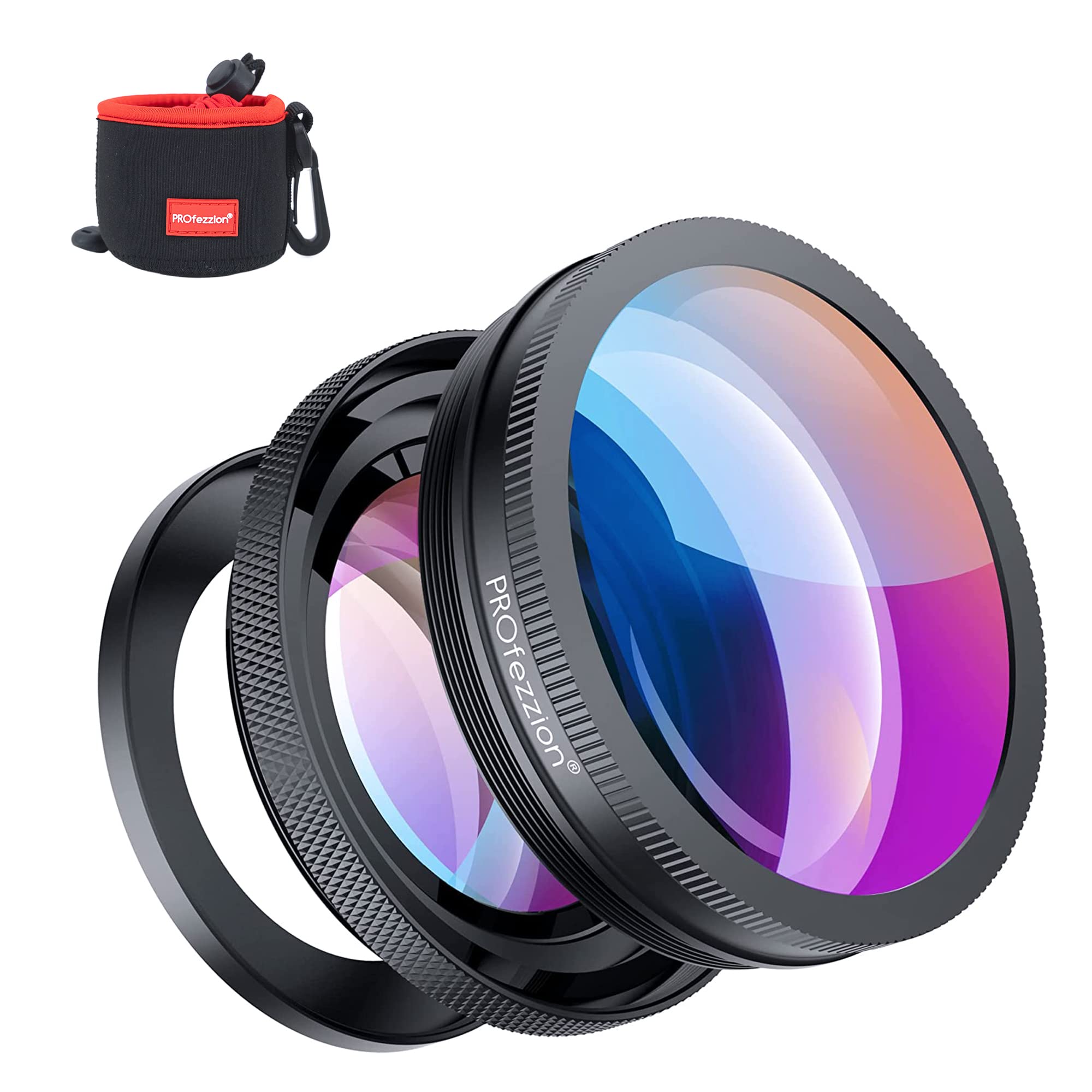 PROfezzion HD 18mm Wide Angle Lens with 10x Macro for Sony ZV-E10 ZV-1F A6400 A6300 A6100 A6000 Canon G7X Mark II III Camera