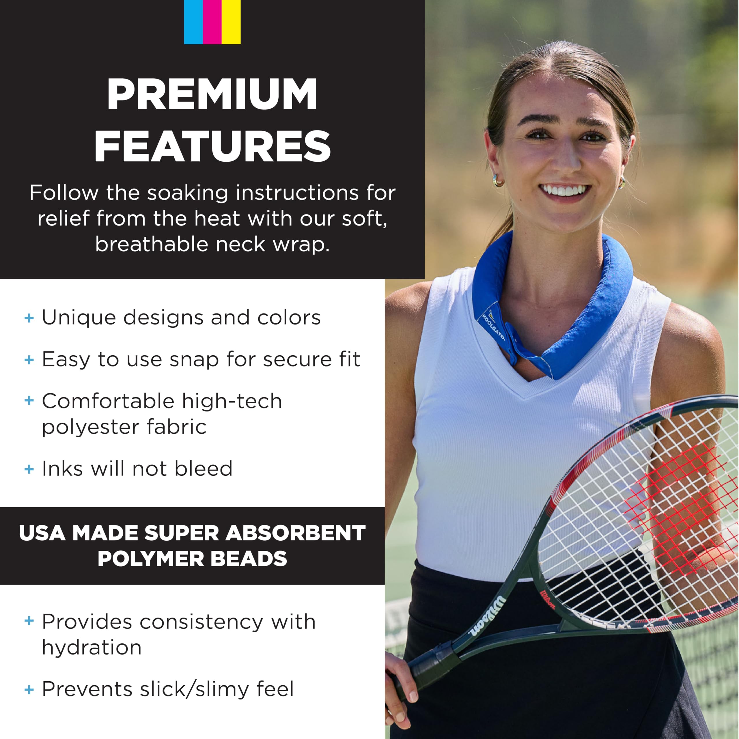 KOOLGATOR KOOLGATOR Evaporative Cooling Neck Wrap for Summer Heat Relief Long Lasting Reusable Breathable Available in Multiple Packs - View 5 of 8