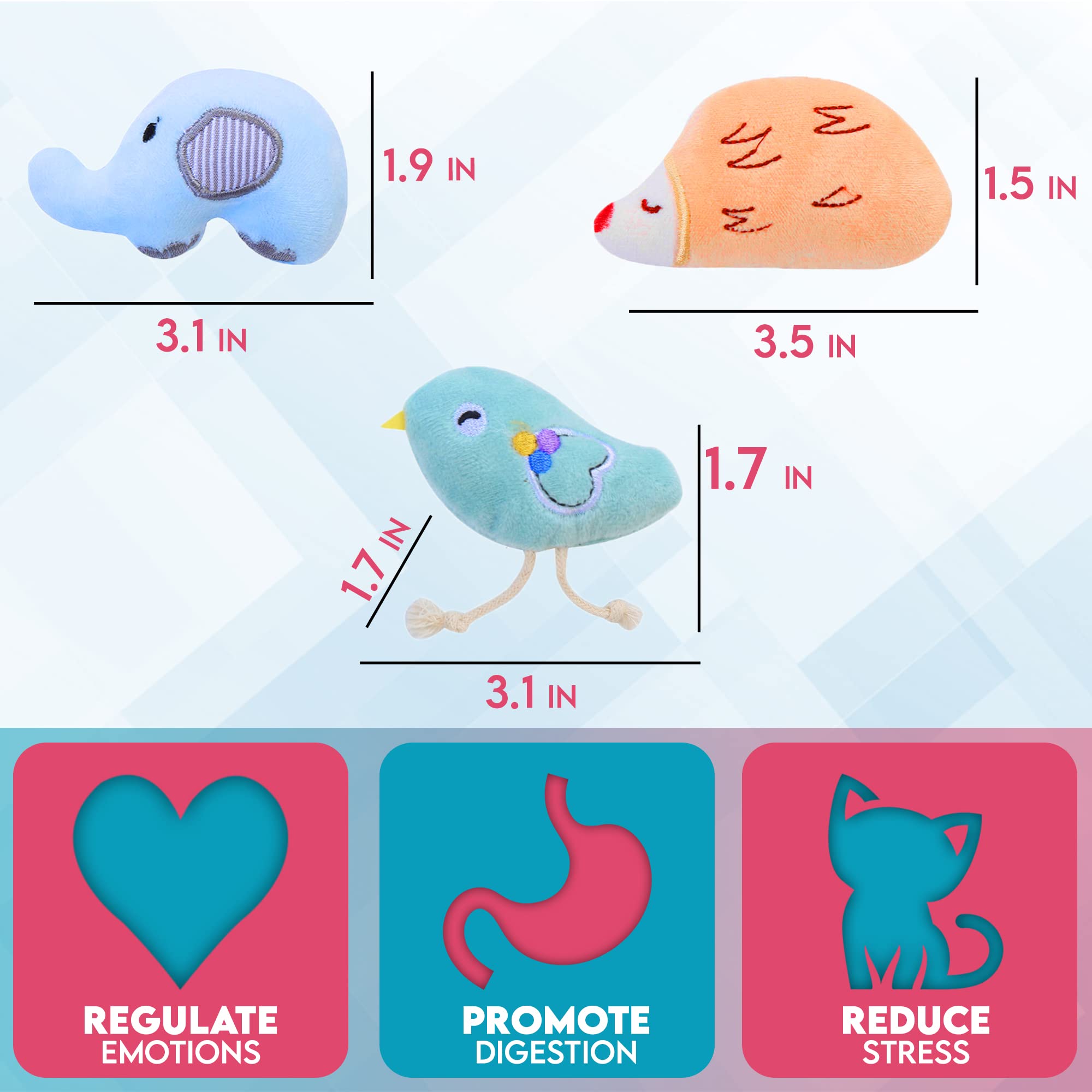 Paw Paw Babe Paw Paw Babe 9 Pcs Cat Balls and Catnip Toys Set Soft Lightweight Cartoon Fuzzy Balls for Indoor Kittens and Cats - View 3 of 9