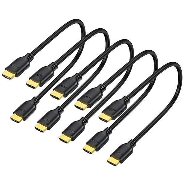 UVOOI UVOOI 1FT HDMI Cable 5-Pack - High Speed 4K HDMI 2.0, Supports 60Hz, HDR, 3D, ARC & Ethernet