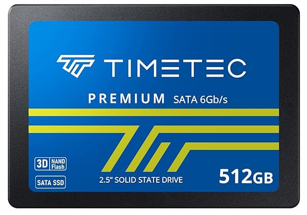 Timetec Timetec 512GB SSD 3D NAND QLC - Fast SATA III 6Gb/s Internal Drive for PC & Laptop | 550 MB/s Read Speed - View 3 of 11