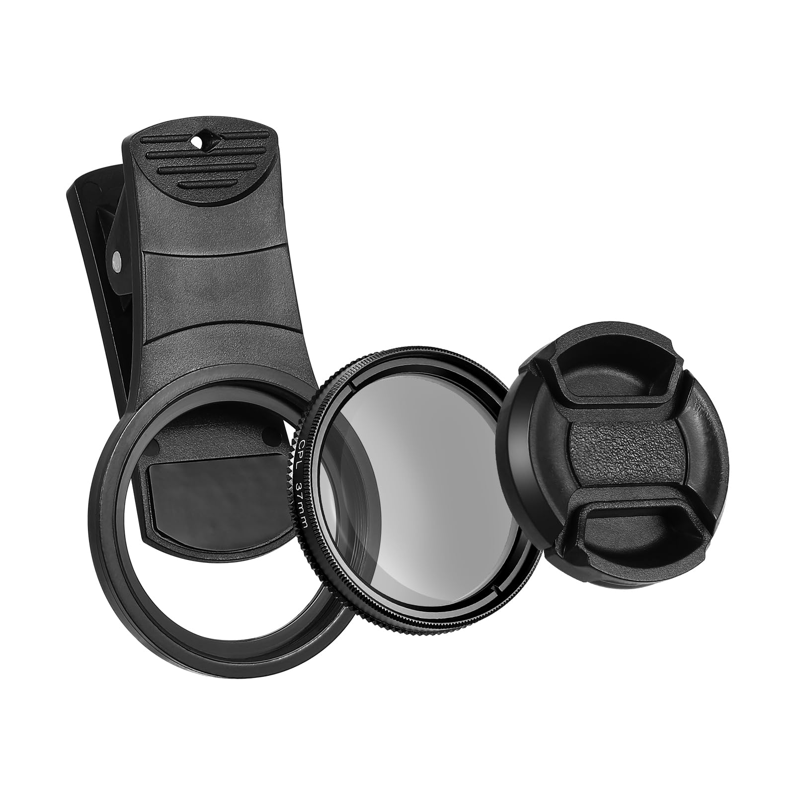 37mm CPL Filter for Smartphones - Universal Clip-On Polarizer Lens with Storage Bag