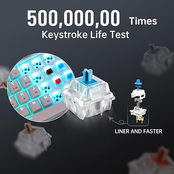 targeal Buy Targeal 60% Mechanical Gaming Keyboard - Gateron Red Switch, RGB Backlit, Programmable for PC/Mac - Perfect for Gamers! - View 4 of 11