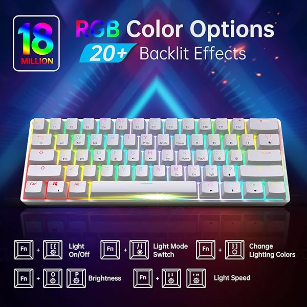 targeal Buy Targeal 60% Mechanical Gaming Keyboard - Gateron Red Switch, RGB Backlit, Programmable for PC/Mac - Perfect for Gamers! - View 5 of 11