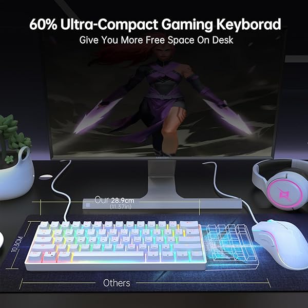 targeal Buy Targeal 60% Mechanical Gaming Keyboard - Gateron Red Switch, RGB Backlit, Programmable for PC/Mac - Perfect for Gamers! - View 8 of 11