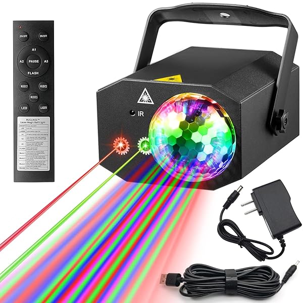 BUCLHOZ Buclhoz DJ Disco Ball Light: Sound Activated RGB Strobe for Parties, Raves, Weddings & More!