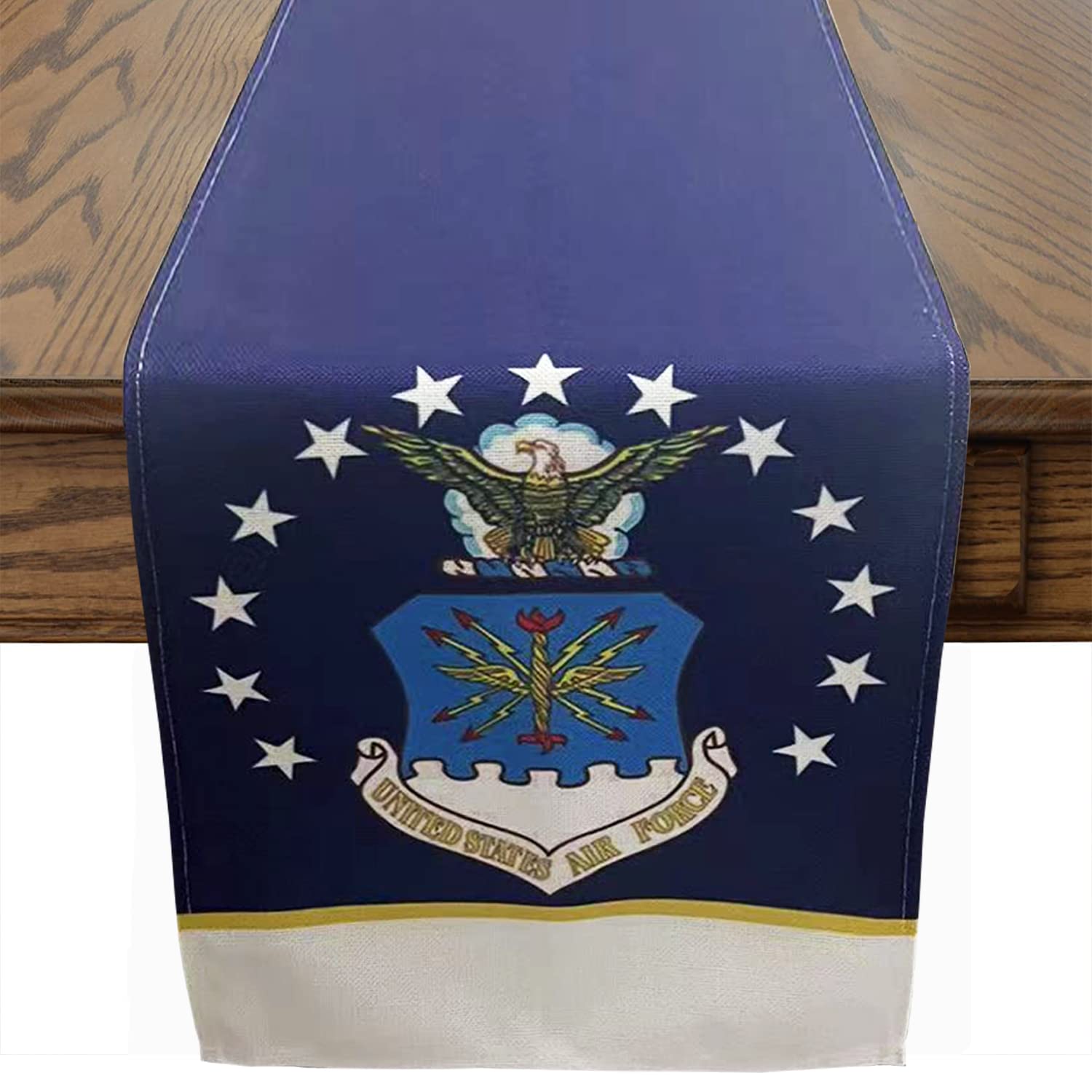 DodelyGz Patriotic US Air Force Table Runner for Memorial Day Veterans Day Indoor Outdoor Home Party Decor 13 x 72 Inch