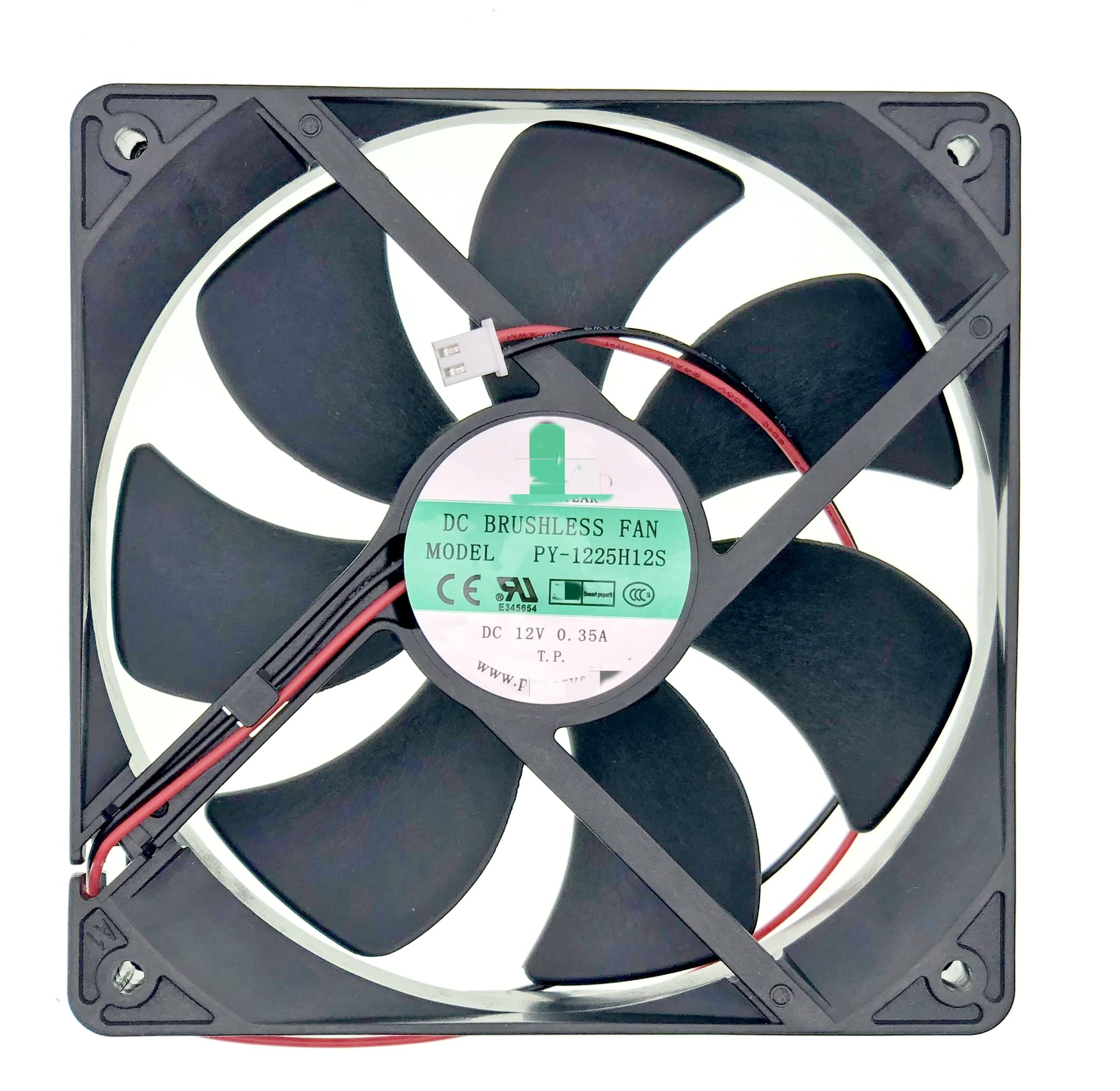 PY-1225H12S 12CM DC12V 0.35A 120x120mm Brushless Ice Maker Fan for Efficient Cooling