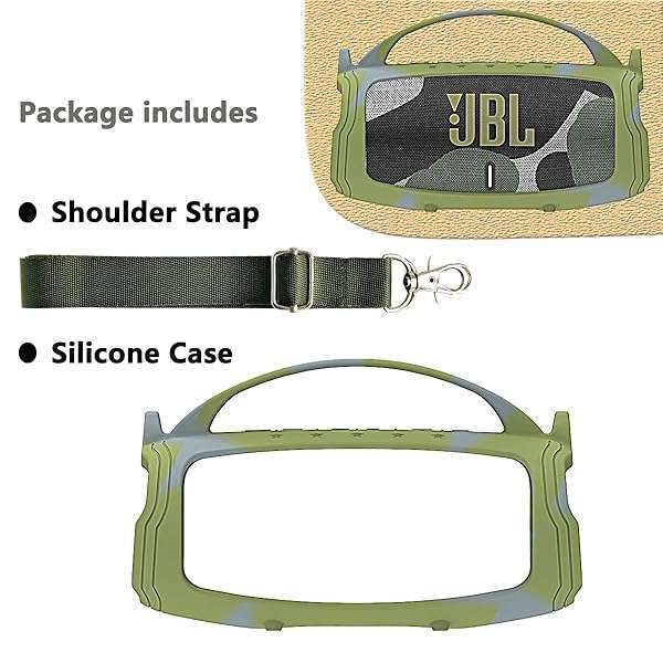 JCHPINE Camouflage Silicone Cover Case for JBL Charge 5 - Protective Skin for Bluetooth Speaker Accessories - View 3 of 7