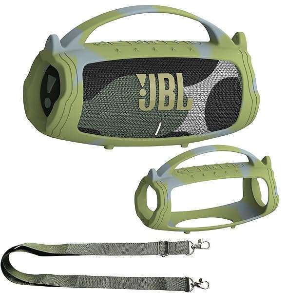 JCHPINE Camouflage Silicone Cover Case for JBL Charge 5 - Protective Skin for Bluetooth Speaker Accessories
