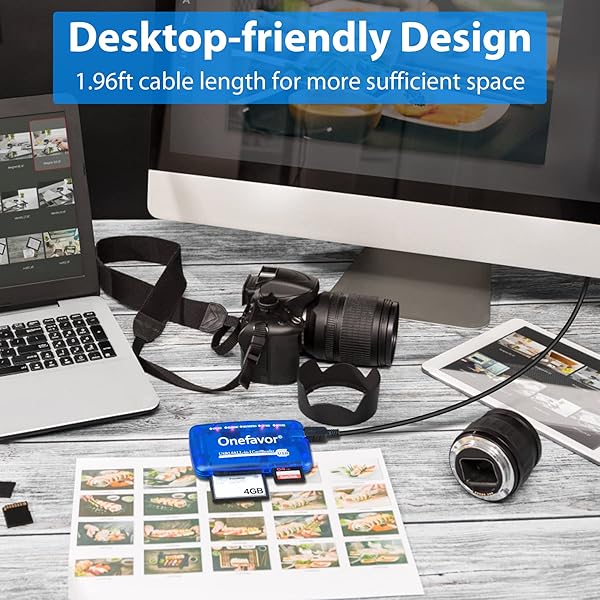 onefavor Onefavor SmartMedia Cards Reader Writer, All-in-1 USB Universal Multi Card Adapter Slim Hub Read Smart Media SD, XD, CF, MMC, MS Pro Duo, Camera Flash Memory Cards Reader for Windows, Mac, Linux - View 6 of 7