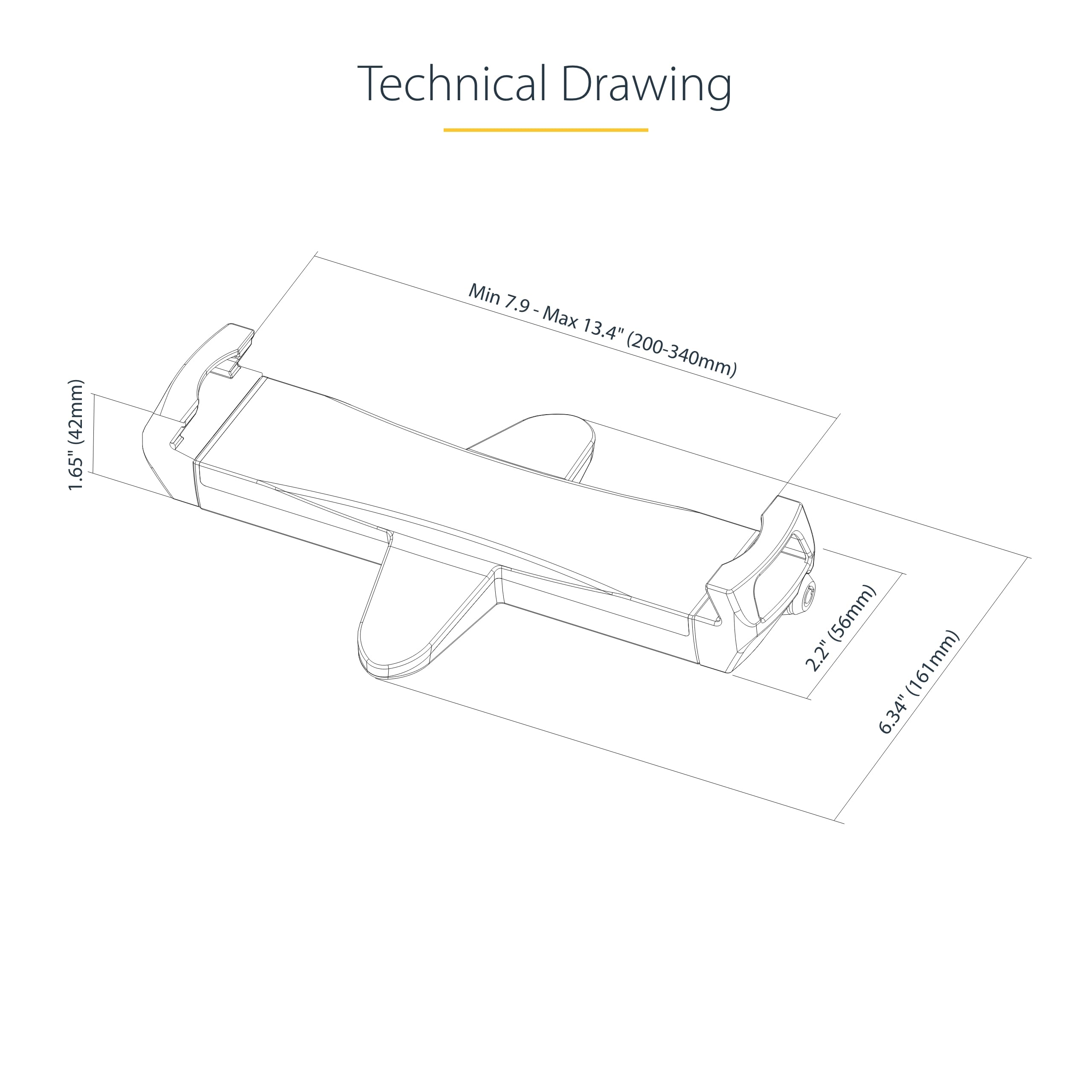 StarTech VESA Mount Adapter for Tablets 7.9 to 12.5 inches Universal Anti-Theft Clamp Secure Tablet Mount 75x75 100x100 Patterns - View 7 of 8