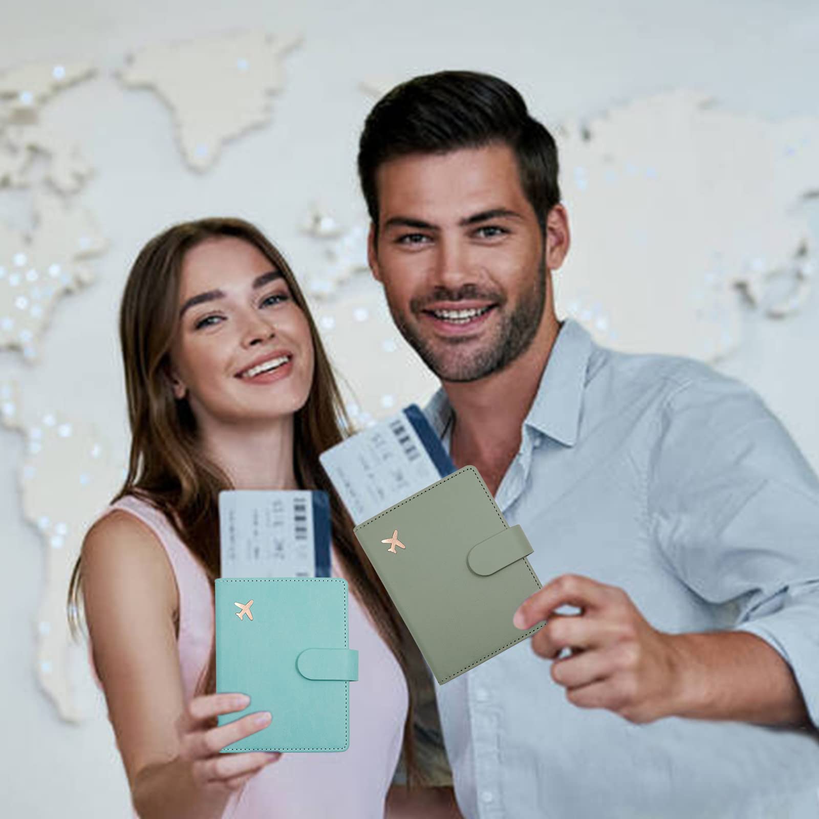 Deziliao Deziliao Passport Holder with Card Slots and Vaccine Card Holder Waterproof RFID Blocking Travel Wallet for Men and Women in Moss Green - View 6 of 7