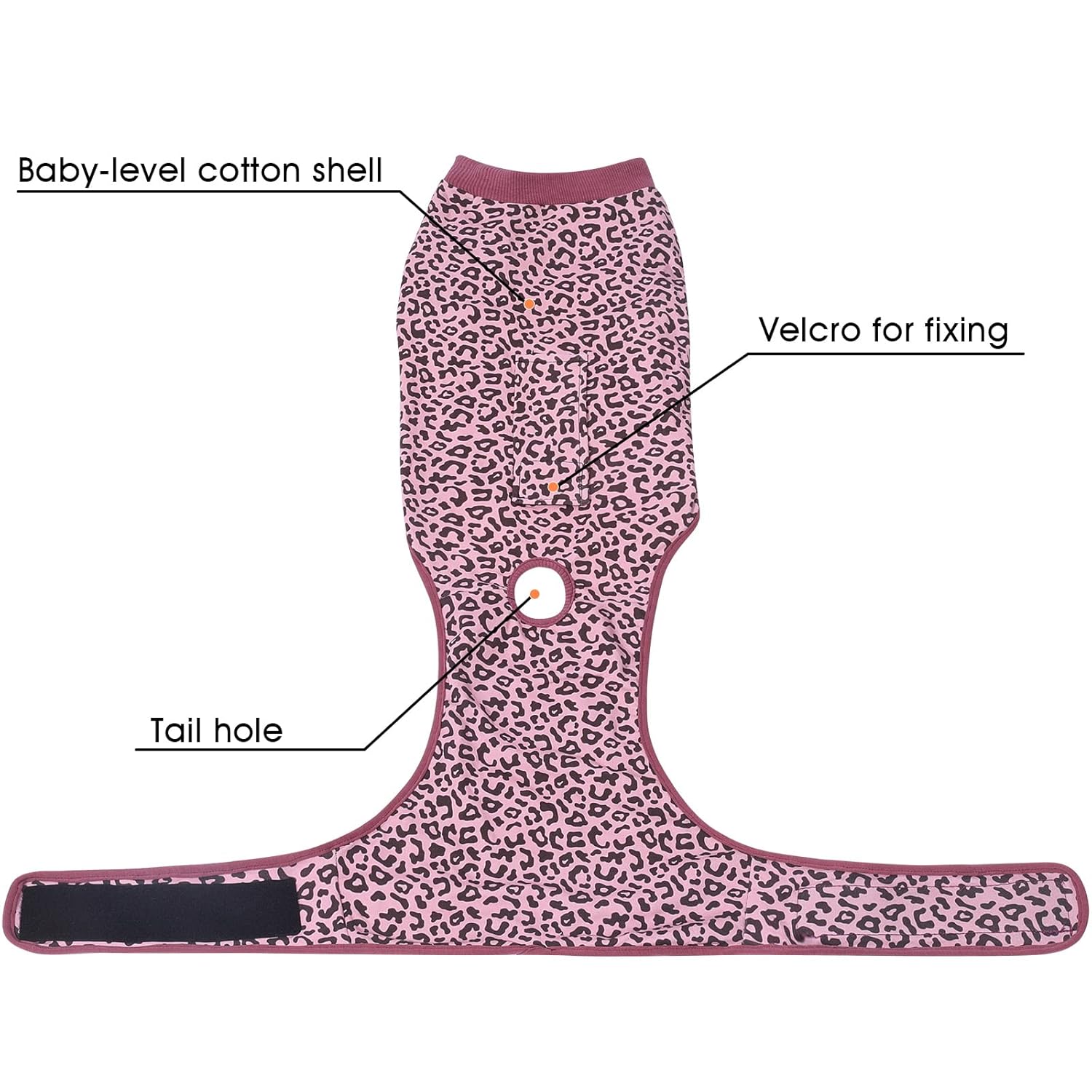 Jiupety Jiupety Adjustable Dog Recovery Suit for Abdominal Wound Surgery 2XL Anti-Licking Bodysuit Pink Leopard Substitute E-Collar - View 4 of 9