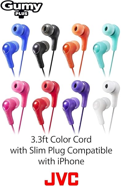 JVC JVC Gumy HAFX7GN Earbud Headphones: Powerful Sound, Comfortable Fit, Eco-Friendly Packaging - Green - View 8 of 8