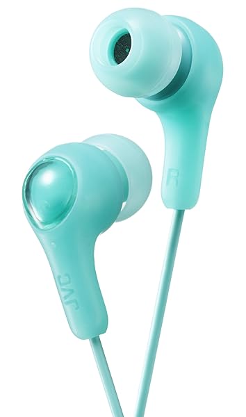 JVC Gumy HAFX7GN Earbud Headphones: Powerful Sound, Comfortable Fit, Eco-Friendly Packaging - Green