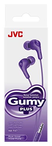 JVC JVC Gumy HAFX7VN Earbud Headphones: Powerful Sound, Comfortable Fit, Silicone Ear Pieces in Violet - View 3 of 7