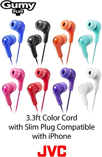 JVC JVC Gumy HAFX7VN Earbud Headphones: Powerful Sound, Comfortable Fit, Silicone Ear Pieces in Violet - View 7 of 7