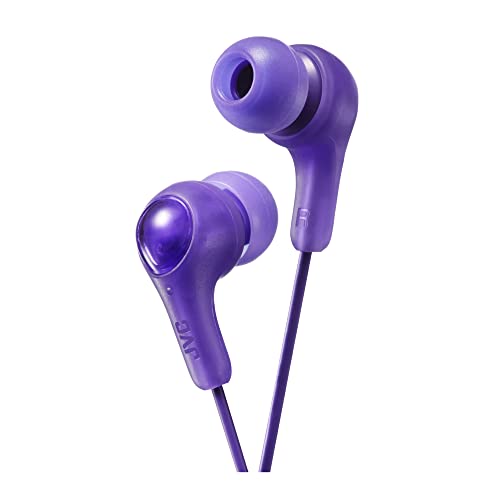 JVC JVC Gumy HAFX7VN Earbud Headphones: Powerful Sound, Comfortable Fit, Silicone Ear Pieces in Violet - View 2 of 7