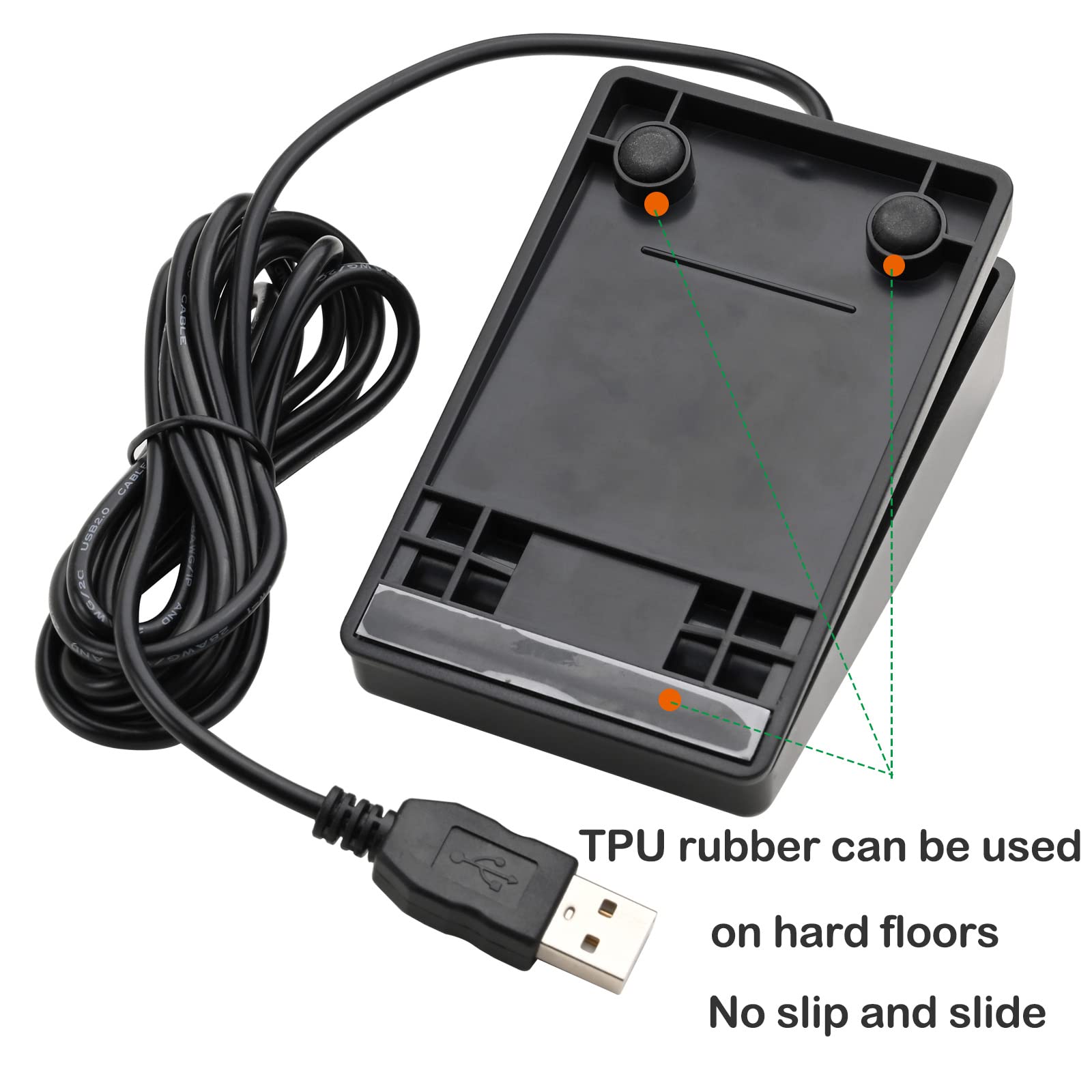 iKKEGOL USB Foot Pedal Programmable Footswitch for Gaming and Transcription One Key Control for Mouse and Keyboard - View 6 of 9