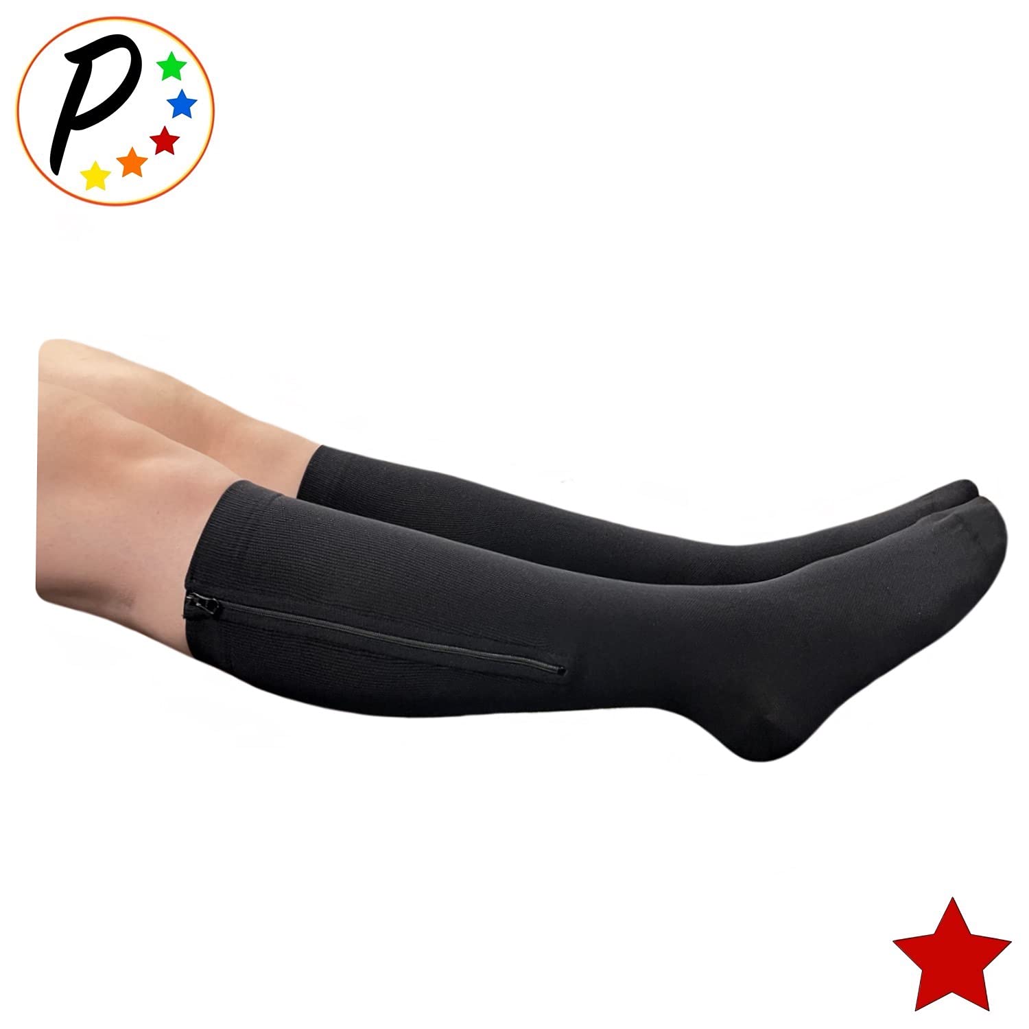 Presadee Presadee Original Closed Toe 20-30 mmHg Zipper Compression Calf Leg Socks 5X-Large Black for Enhanced Support and Comfort - View 3 of 9