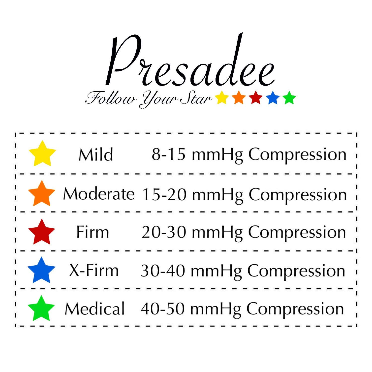 Presadee Presadee Original Closed Toe 20-30 mmHg Zipper Compression Calf Leg Socks 5X-Large Black for Enhanced Support and Comfort - View 6 of 9