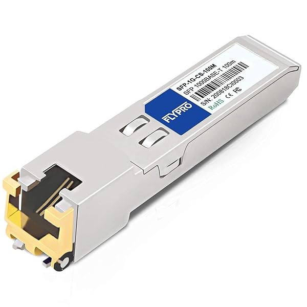 FLYPRO Fiber SFP to RJ45 1000Base-T 1.25G Copper Module Ethernet Transceiver 2 Pack for Cisco Meraki Ubiquiti MikroTik Netgear D-Link TP-Link