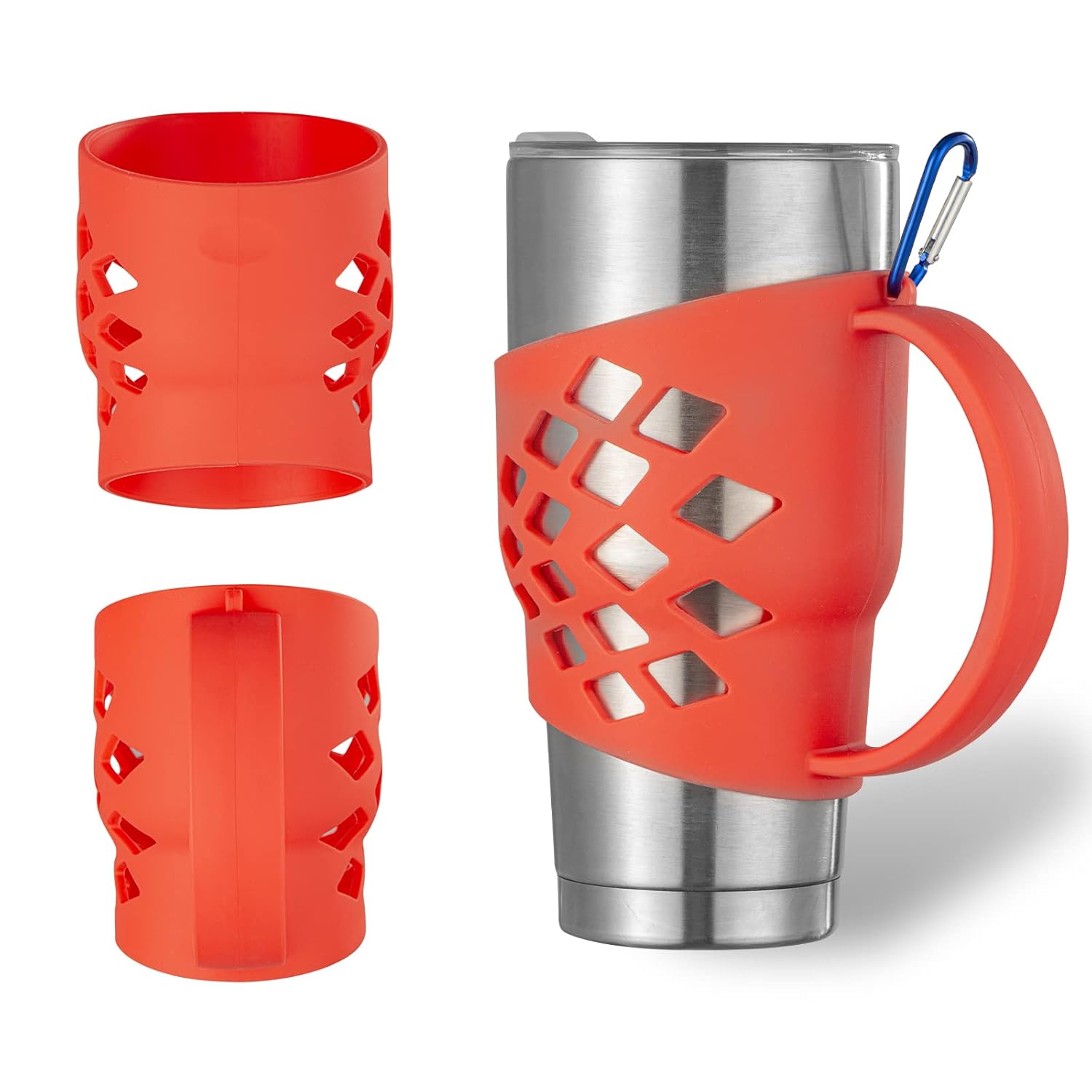 SHTCSZBA SHTCSZBA Silicone Sleeve Holder for 30 oz Tumblers Red Compatible with Yeti Rambler RTIC Corkcicle Tumbler Grip