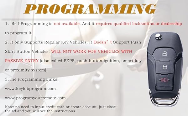 SUPALAND Supaland Flip Key Fob Replacement for Ford F150 F250 F350 Explorer Ecosport Ranger Bronco Maverick Escape Keyless Entry Remote 2015-2023 - View 7 of 11